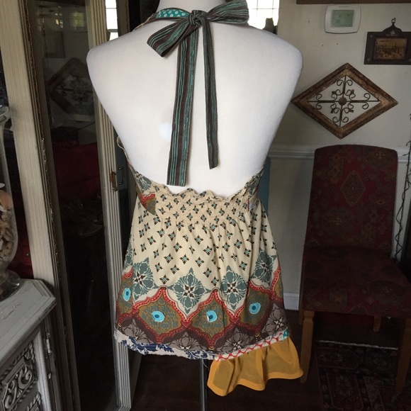 Sew Unruly patchwork boho halter top S - Picture 3 of 6